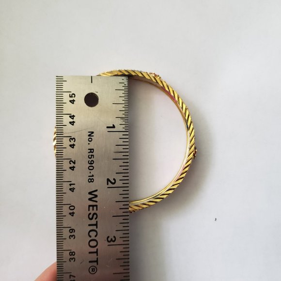 VTG Colourful Floral Gold Toned Bangle Bracelet - Picture 8 of 8